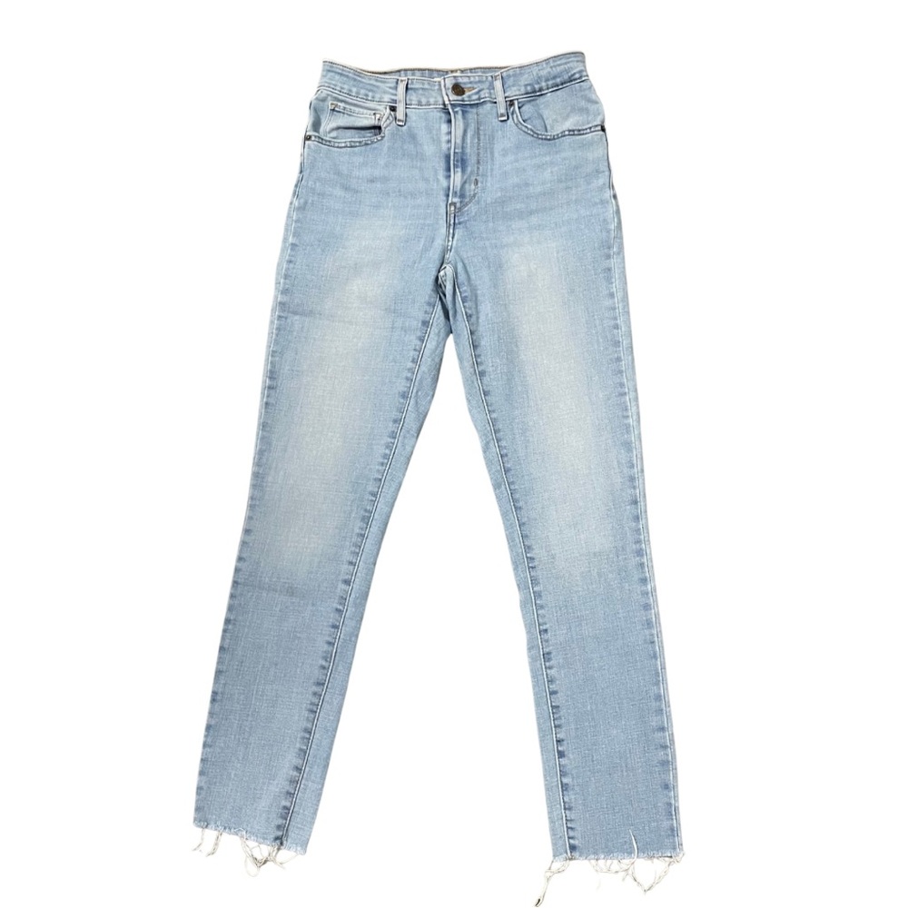 Levi’s 721 High Rise Skinny Jeans Raw Hem Cropped Women’s Size 29 Light Blue